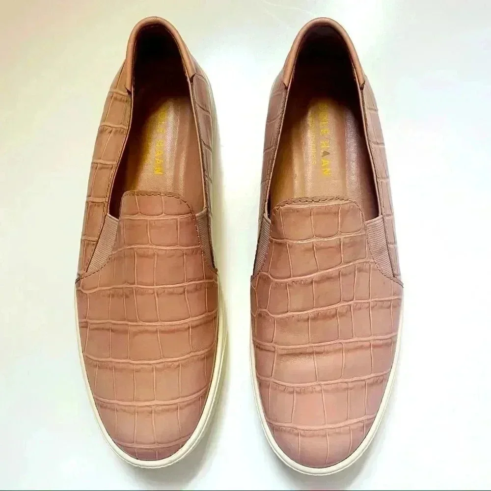 Cole Haan GrandPro Croc Leather Sneakers Pink - Picture 10 of 10